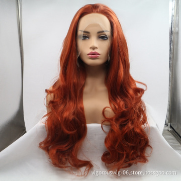 Vigorous mono long premium high quality straight wholesale black women synthetic hair wigs with lace front